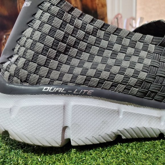 Skechers Men’s Equalizer / Memory Foam Slip-On Shoes – Gray Woven – Size 12 main image 10